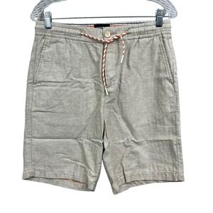 Scotch & Soda Shorts Fave Linen Blend Drawstring Pockets Zip Beige Men Sz 28*